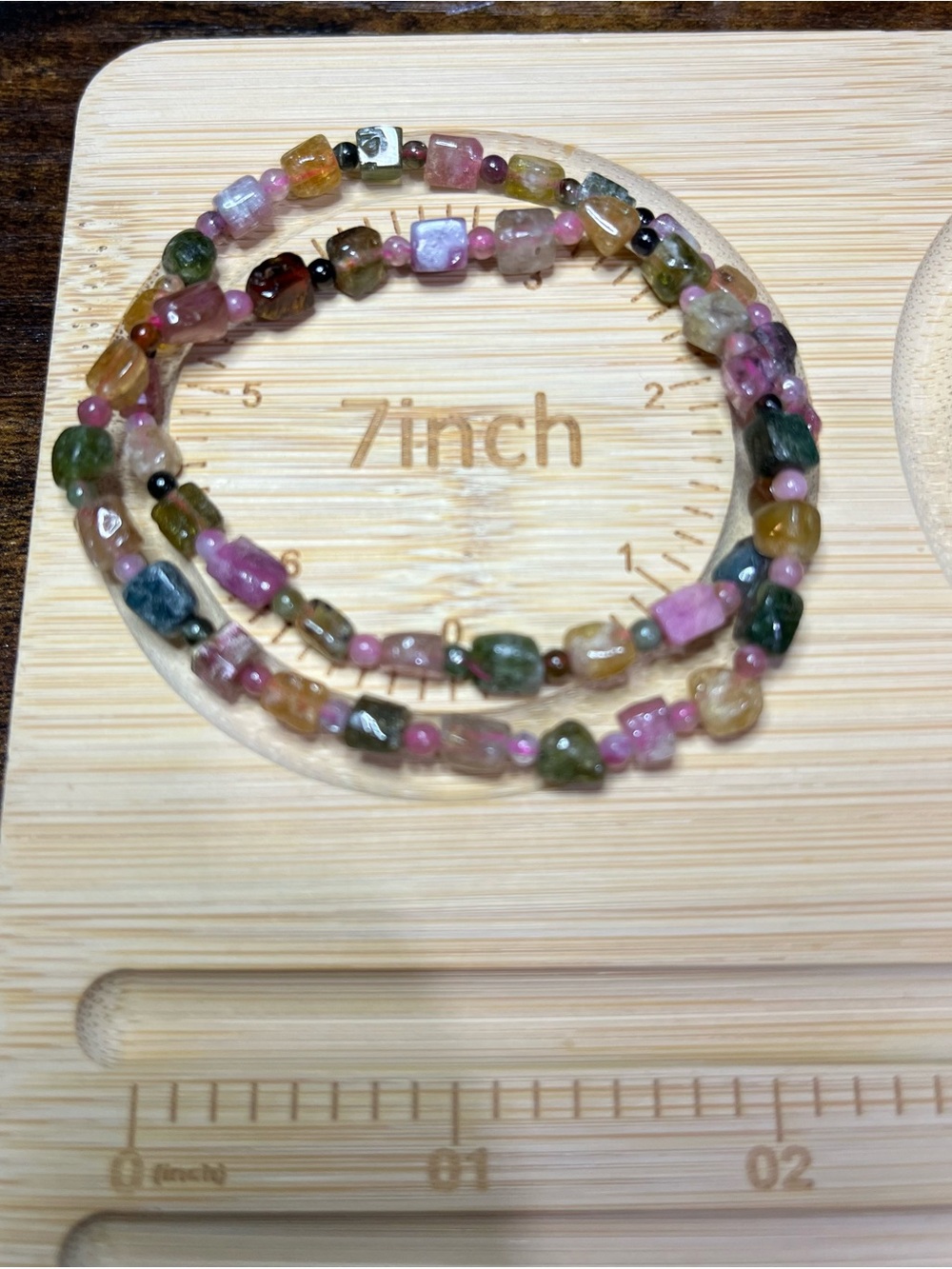 🌈 Natural Multicolor Tourmaline Bracelet Set - Two Included 🌈 - Picture 2 of 10